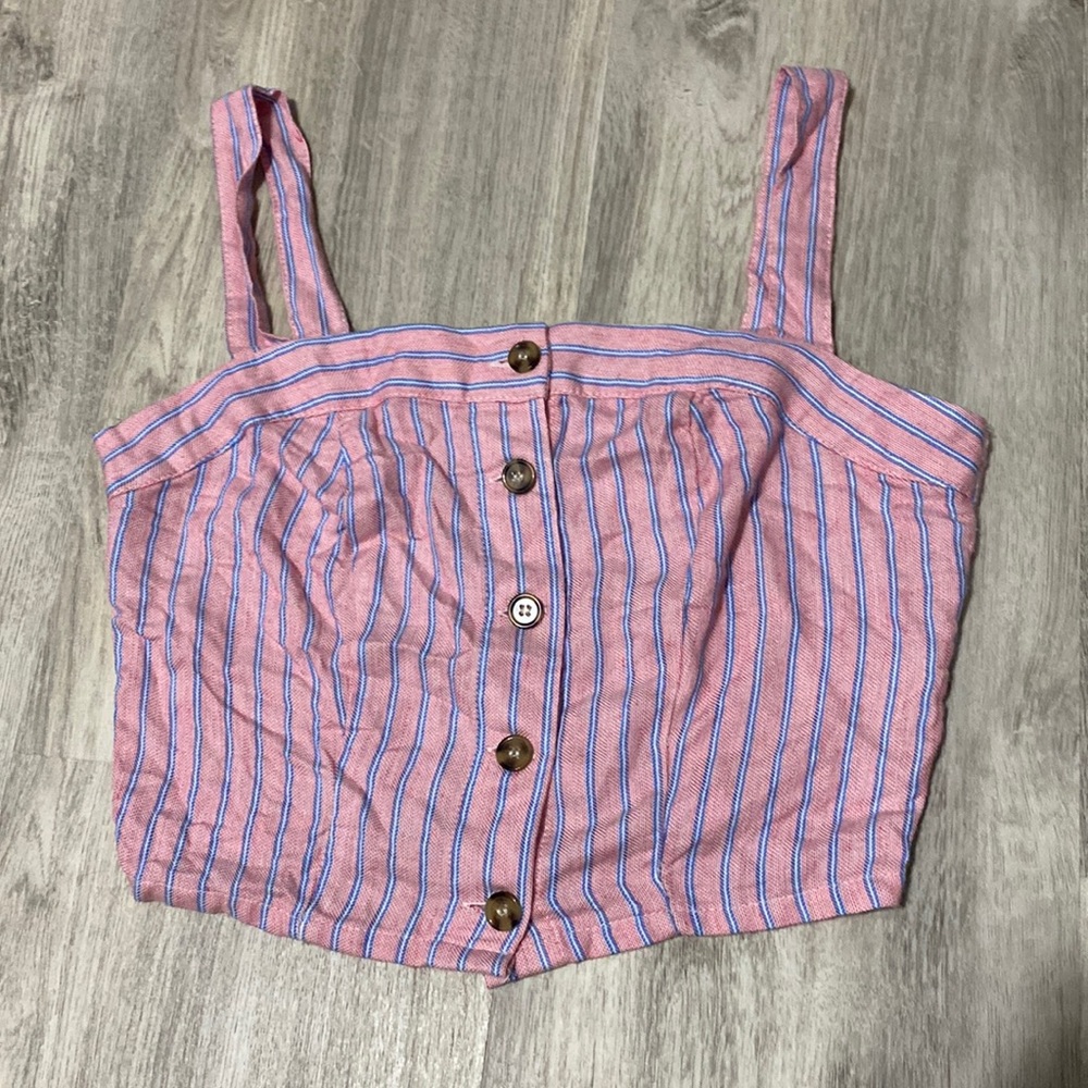 NWOT Blue & pink striped tank top